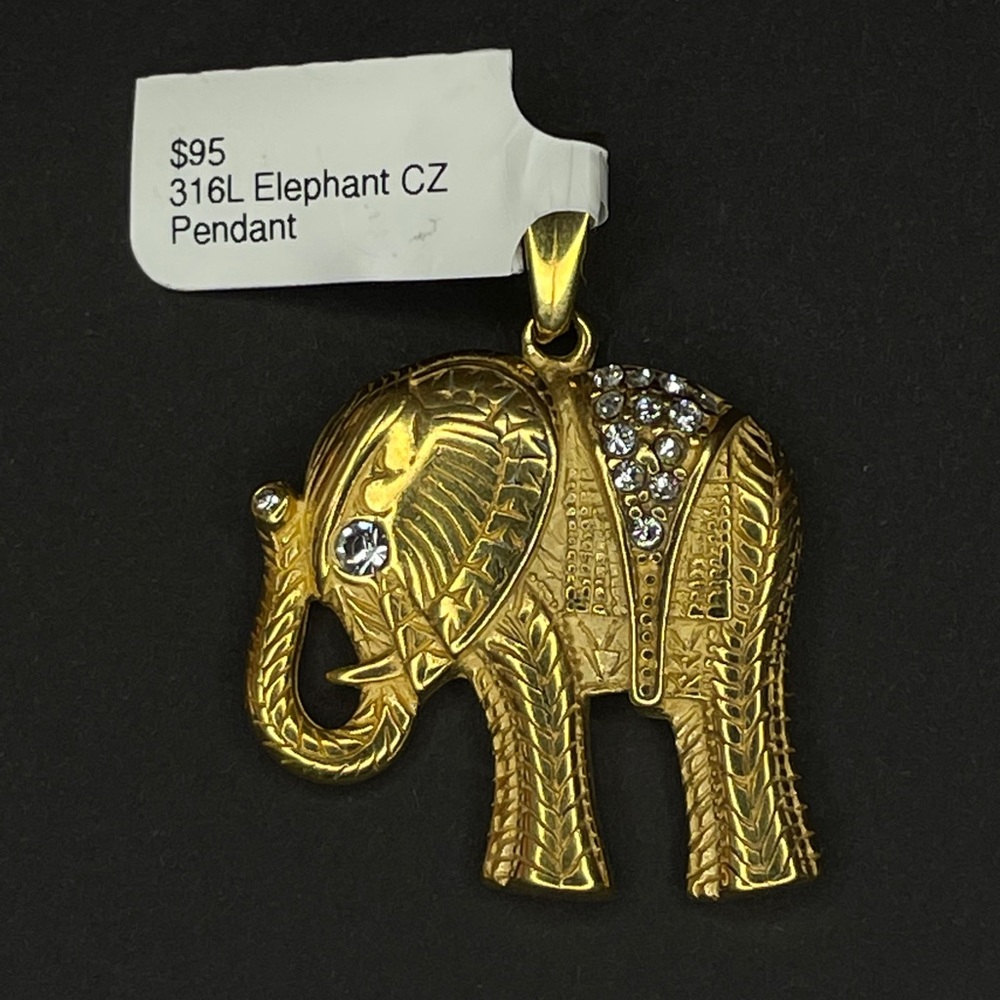 Elephant Gold Steel Pendant